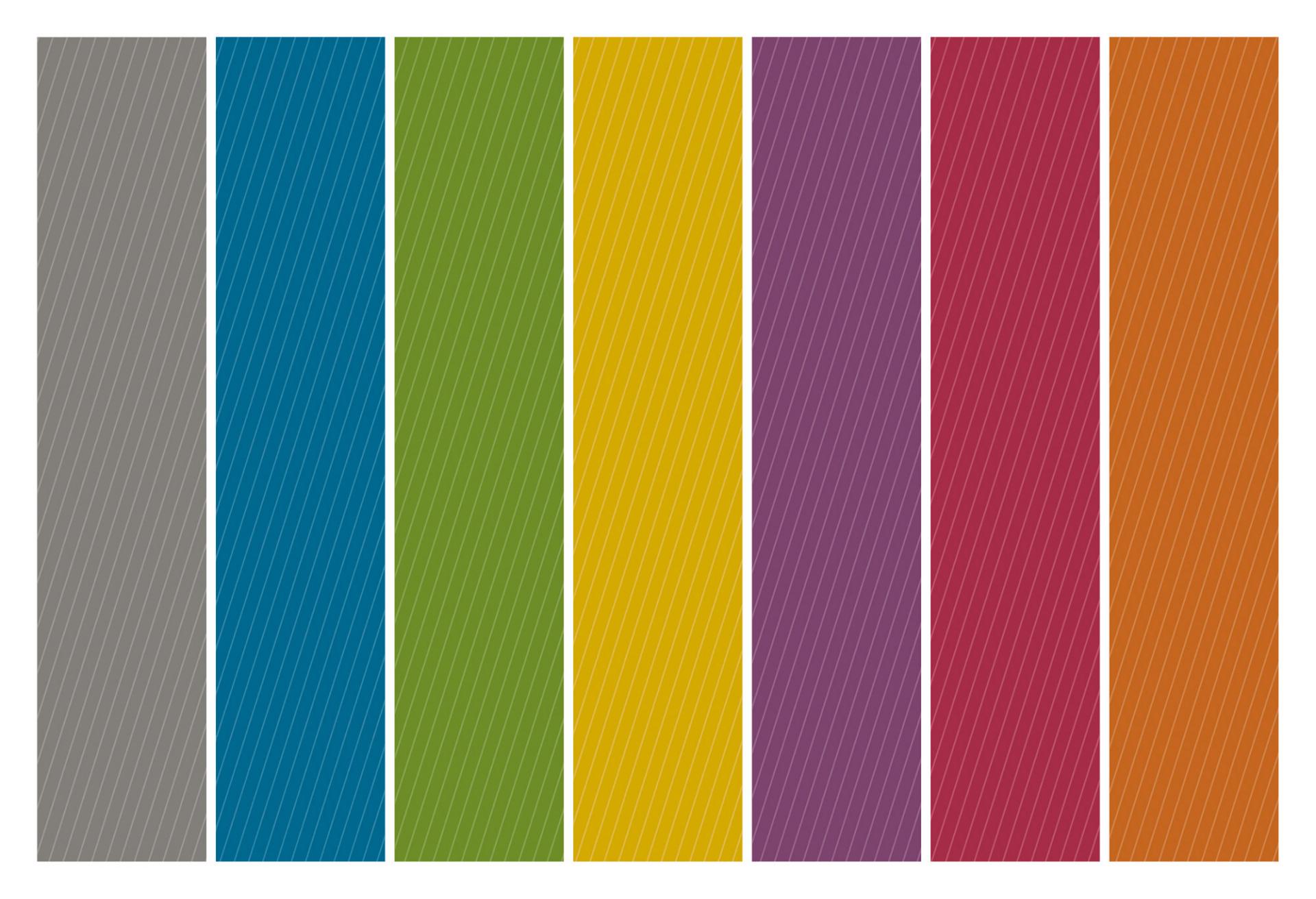 Die sieben Unternehmensfarben der SVA Zürich.