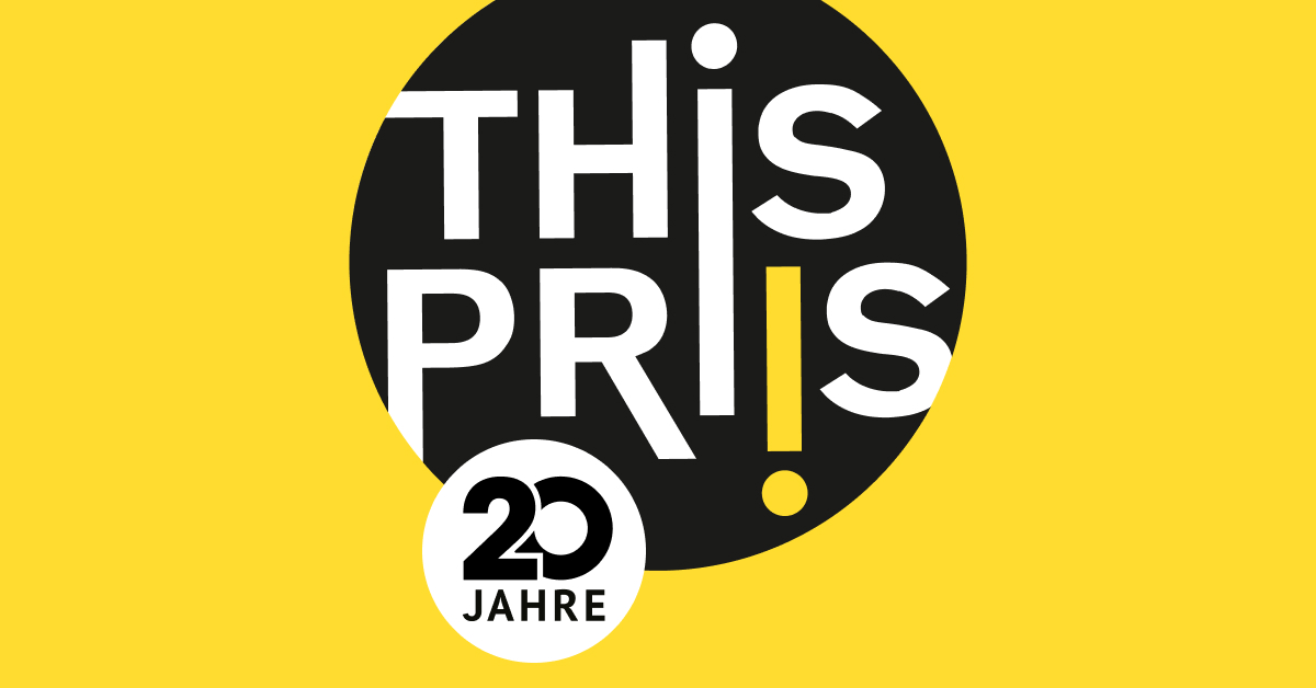 Das Bild zeigt das Jubiläumslogo des This-Priis 2026