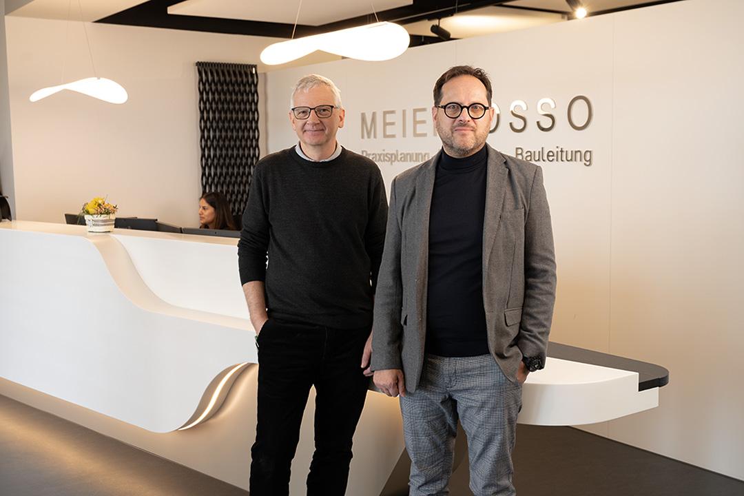 Die beiden Geschäftsführer Markus Schmid (l.) und Romeo Corbanese (r.)  der Meier-Zosso Planungs AG in Schwerzenbach.