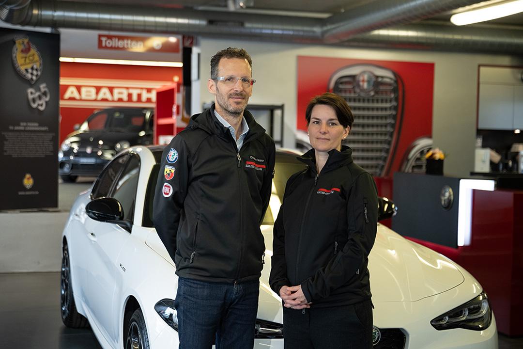 Christian Maier, Geschäftsleiter und Julia Maier, Personalverantwortliche der Schloss-Garage Winterthur AG in Winterthur.