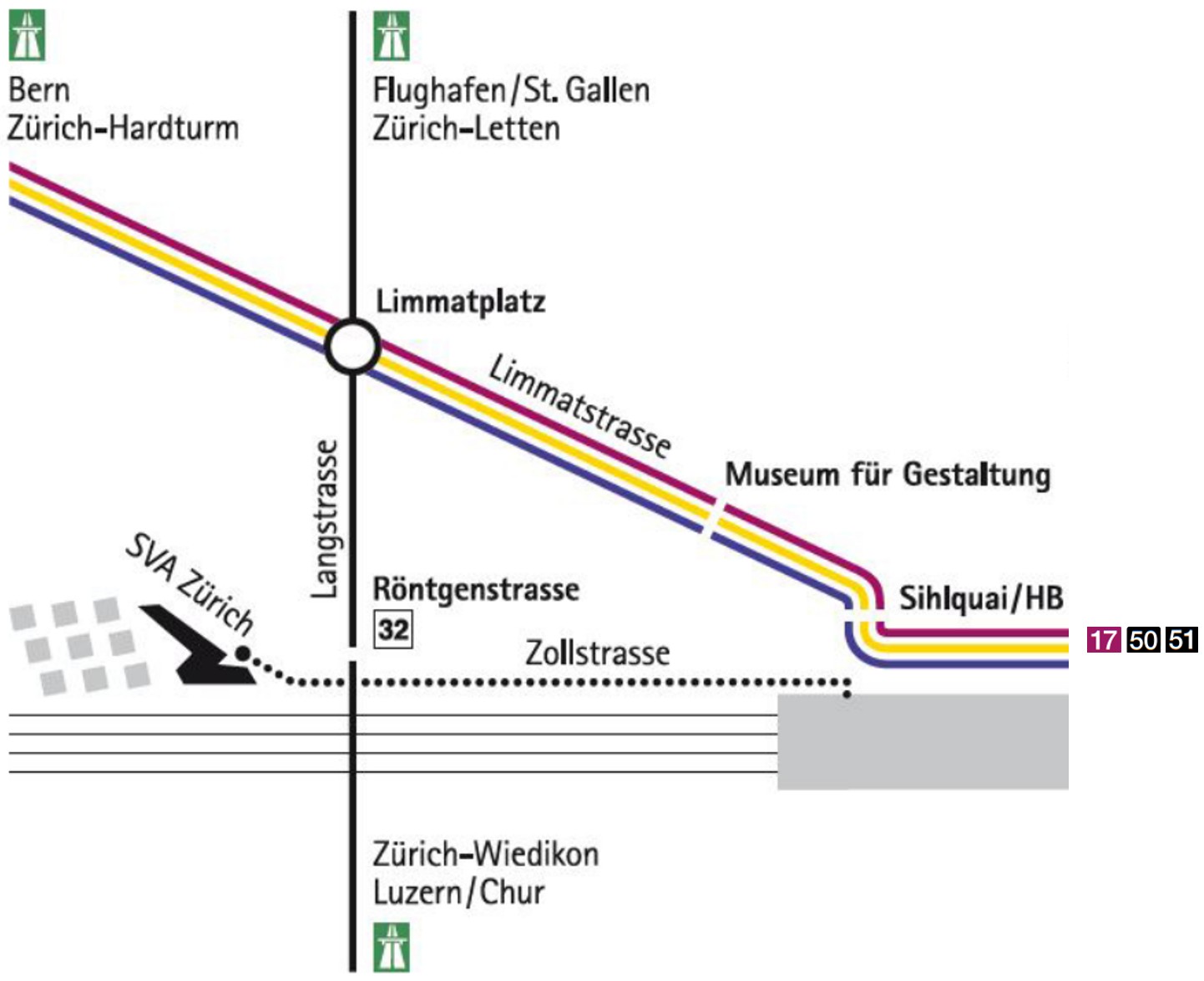 Wegbeschreibung SVA Zürich